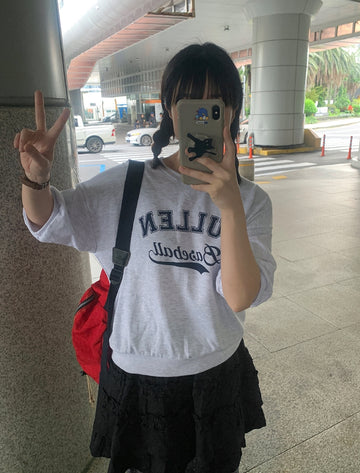 Warin lettering short sleeve sweatshirt